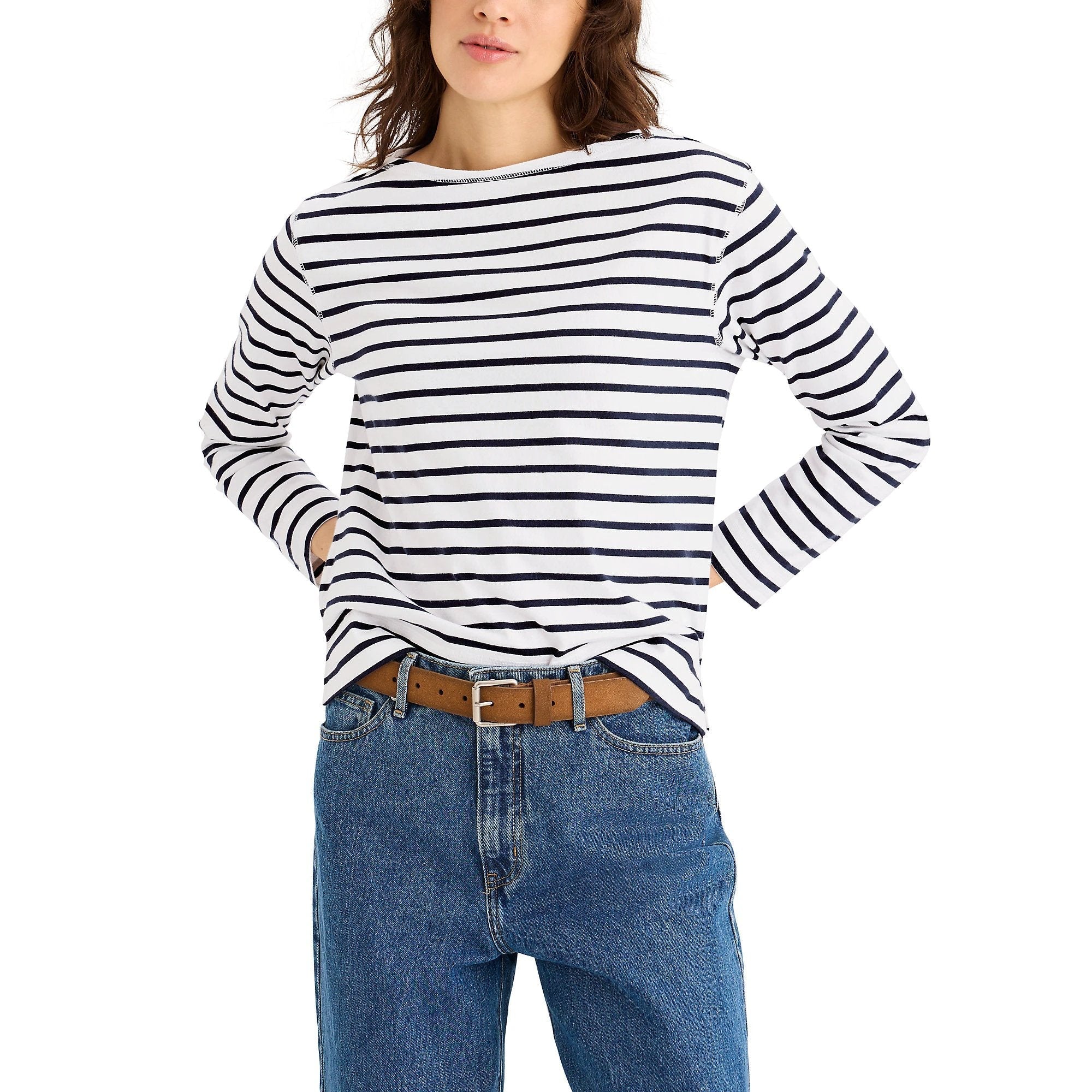 Camiseta Dockers Boatneck Mangas Largas Rayas Para Damas by Dockers