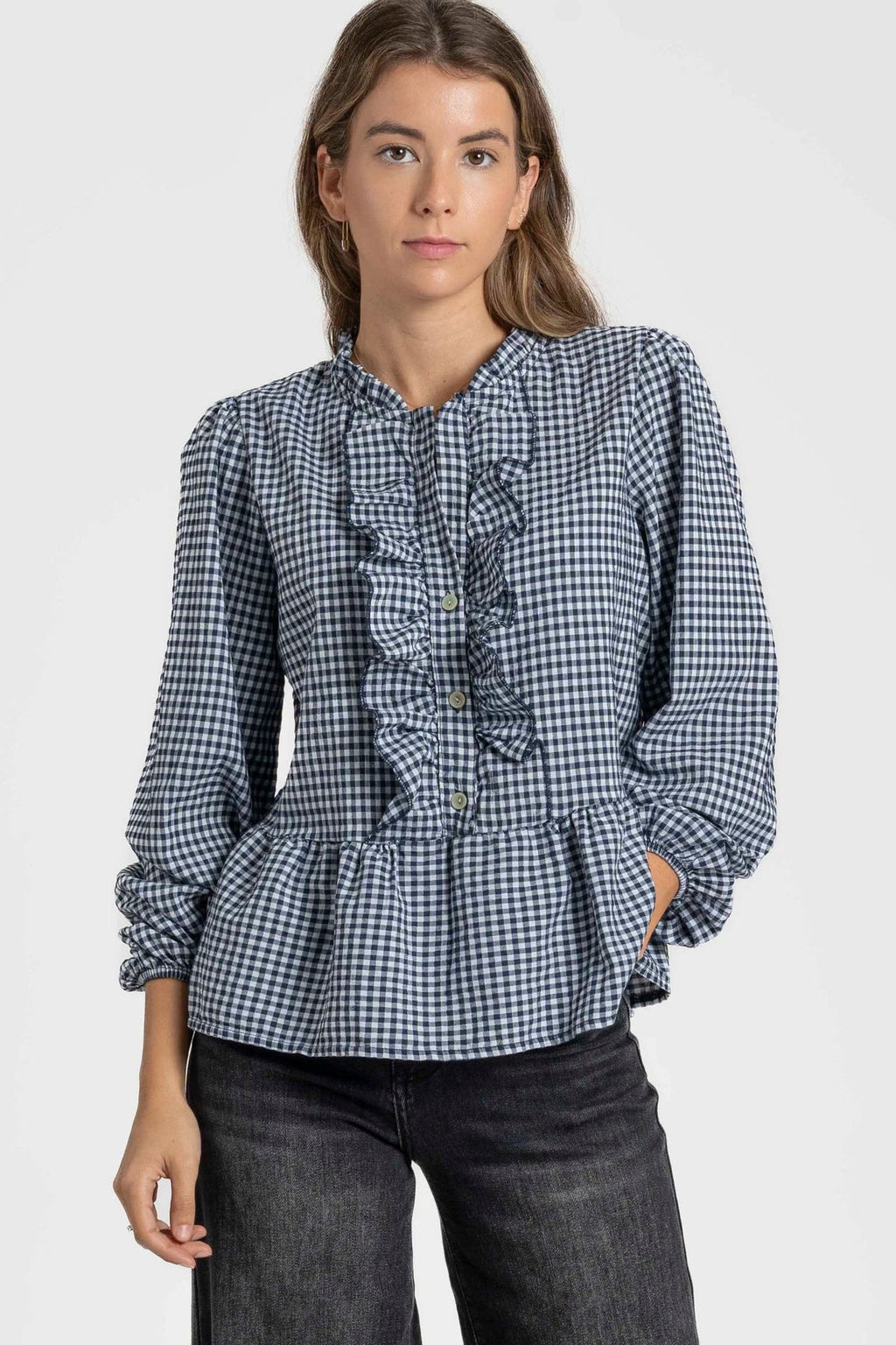 Blusa Armonias Mangas Largas Cuadros Para Damas by Armonias