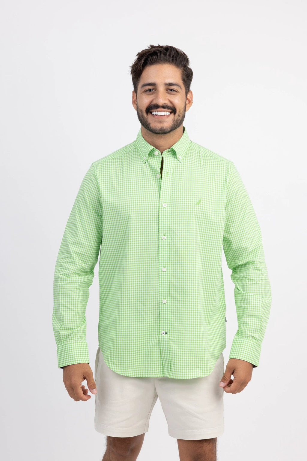 Camisa Nautica Mangas Largas Cuadros Para Caballeros by Nautica