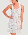 Pijama batola para mujer St. Even con estampado mediterráneo, silueta semiajustada y espalda atlética.