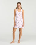 Pijama batola para mujer rosada con estampado de gatos, espalda atlética y tejido fresco de St. Even.