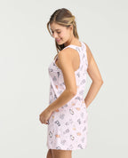 Pijama batola rosa para mujer con estampado de gatos, espalda atlética y tejido fresco de St. Even.
