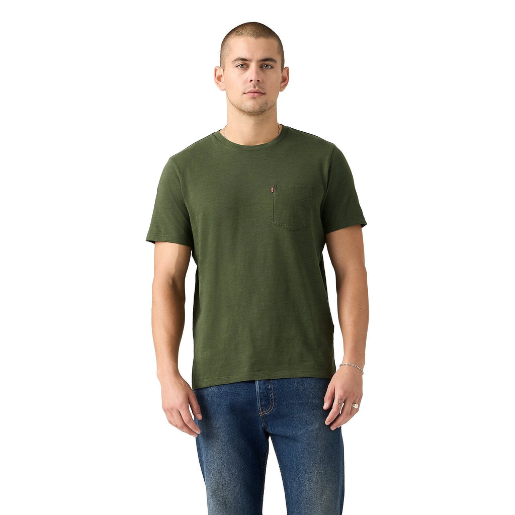 Camiseta Levis Mangas Cortas Lisa Con Bolsillo Para Caballeros by Levis