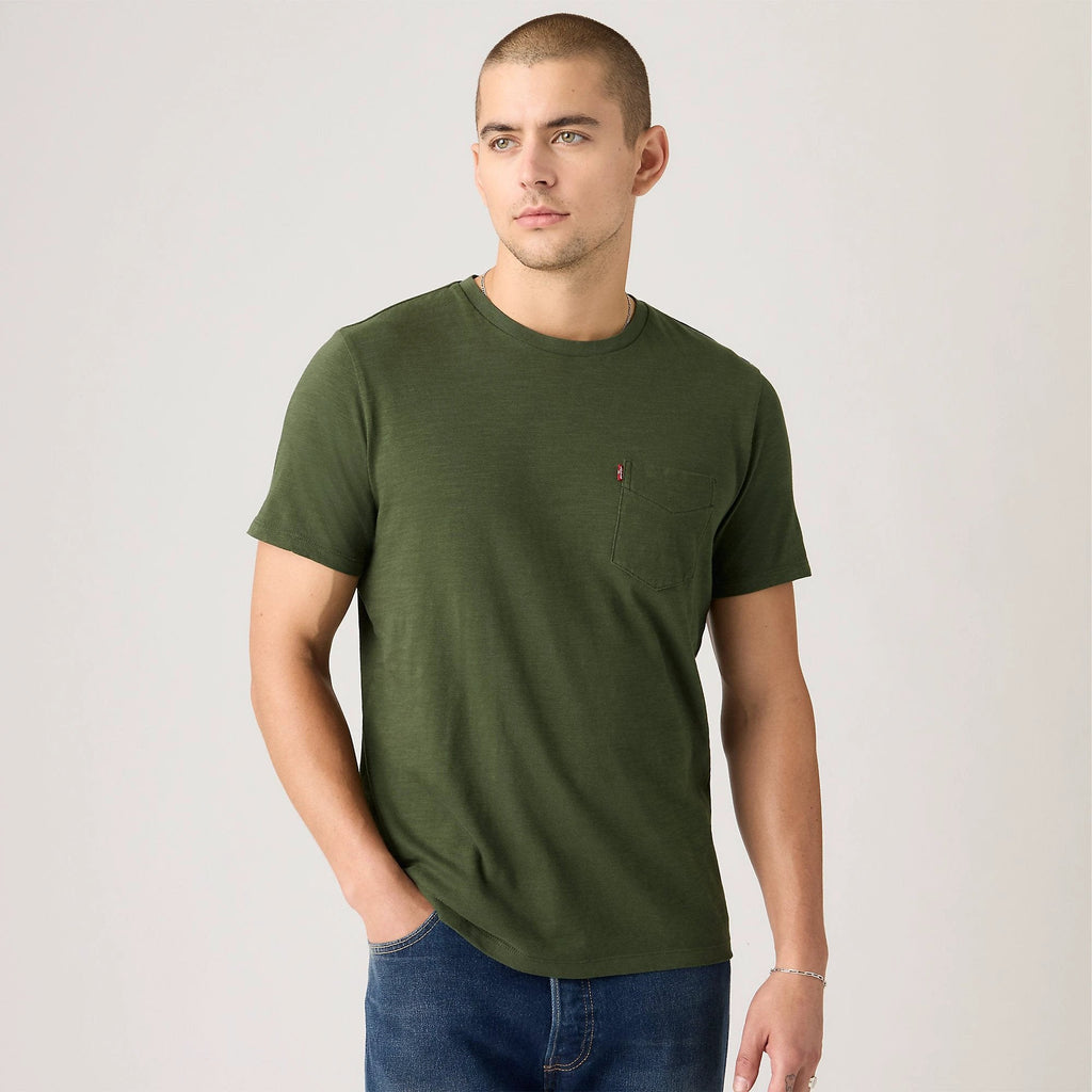 Camiseta Levis Mangas Cortas Lisa Con Bolsillo Para Caballeros by Levis
