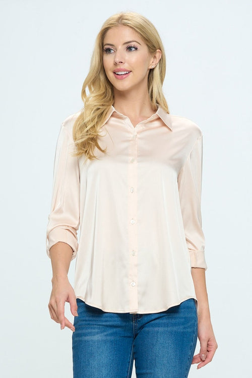 Blusa Dna Couture Mangas Largas Lisa para Damas