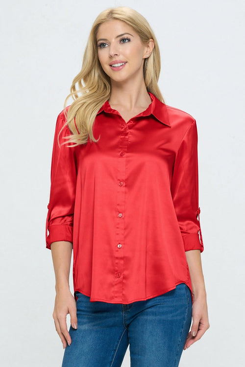 Blusa Dna Couture Mangas Largas Lisa para Damas