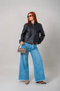 26 CHAQUETA CONTRASTE EFECTO PIEL 8762.