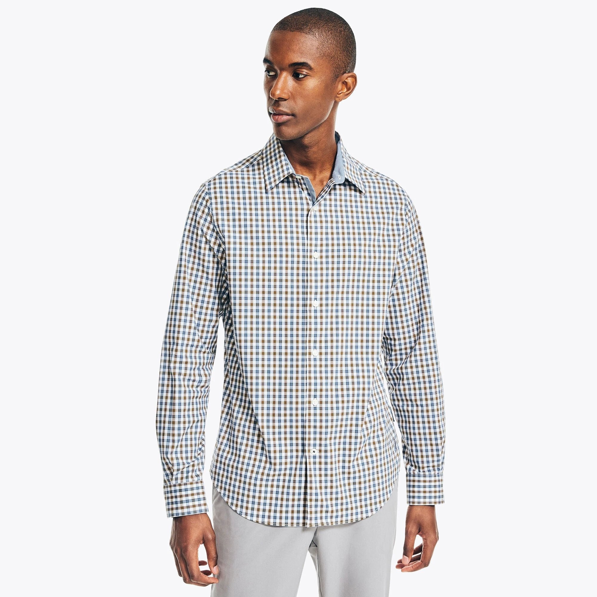Camisa Nautica Mangas Largas Cuadros Para Caballeros by Nautica