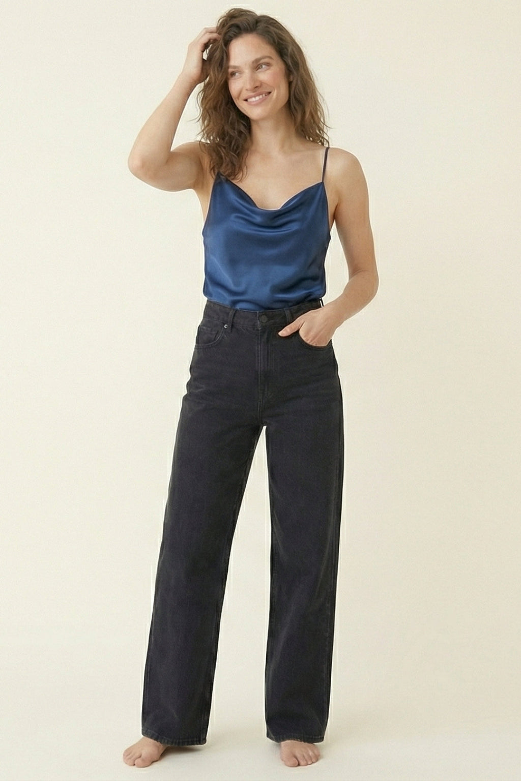 Camisa Alba Azul Oscura - moda mujer Colombia OchoCinco