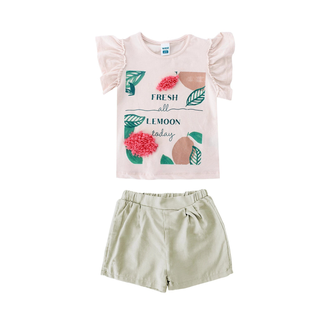 Conjunto Tiny Tots Mangas Cortas Estampada 2 Piezas Para Niñas by Tiny Tots