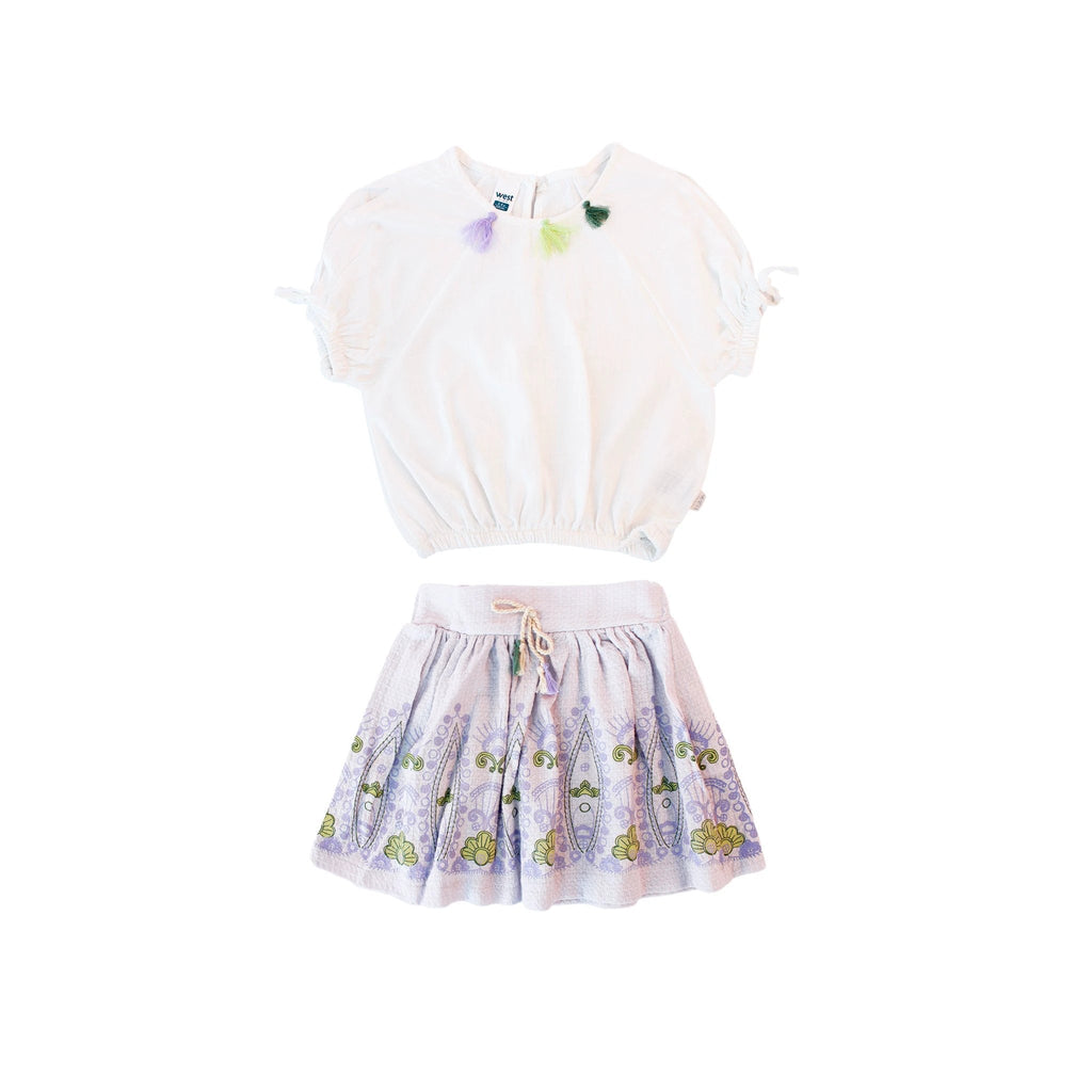 Conjunto West Mangas Cortas Estampada 2 Piezas Para Niñas by Tiny Tots