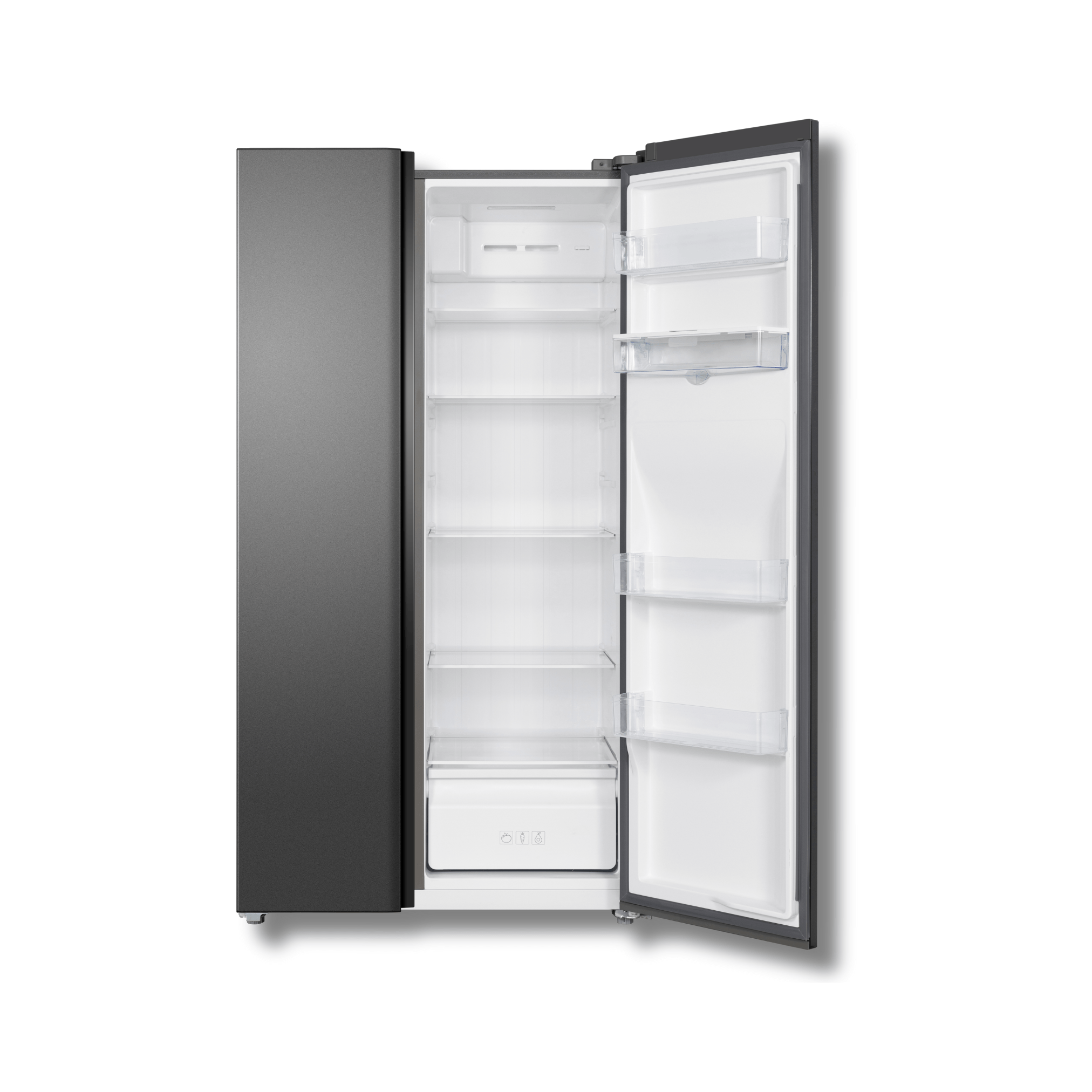 Nevera Side by Side TCL P520SBC 18 Pies Cúbicos Inverter Dispensador de Agua Gris Oscuro