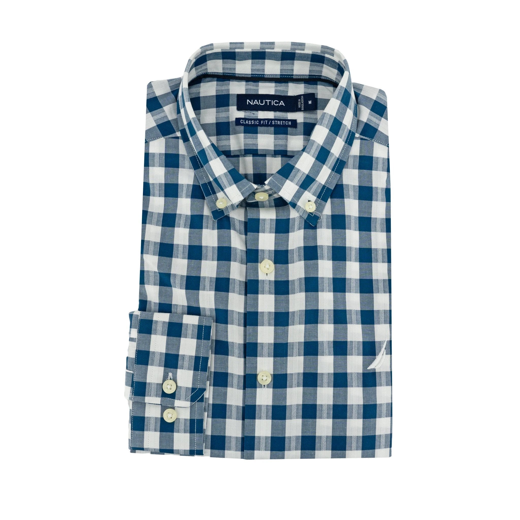 Camisa Nautica Mangas Largas Cuadros P/ Caballeros by Nautica