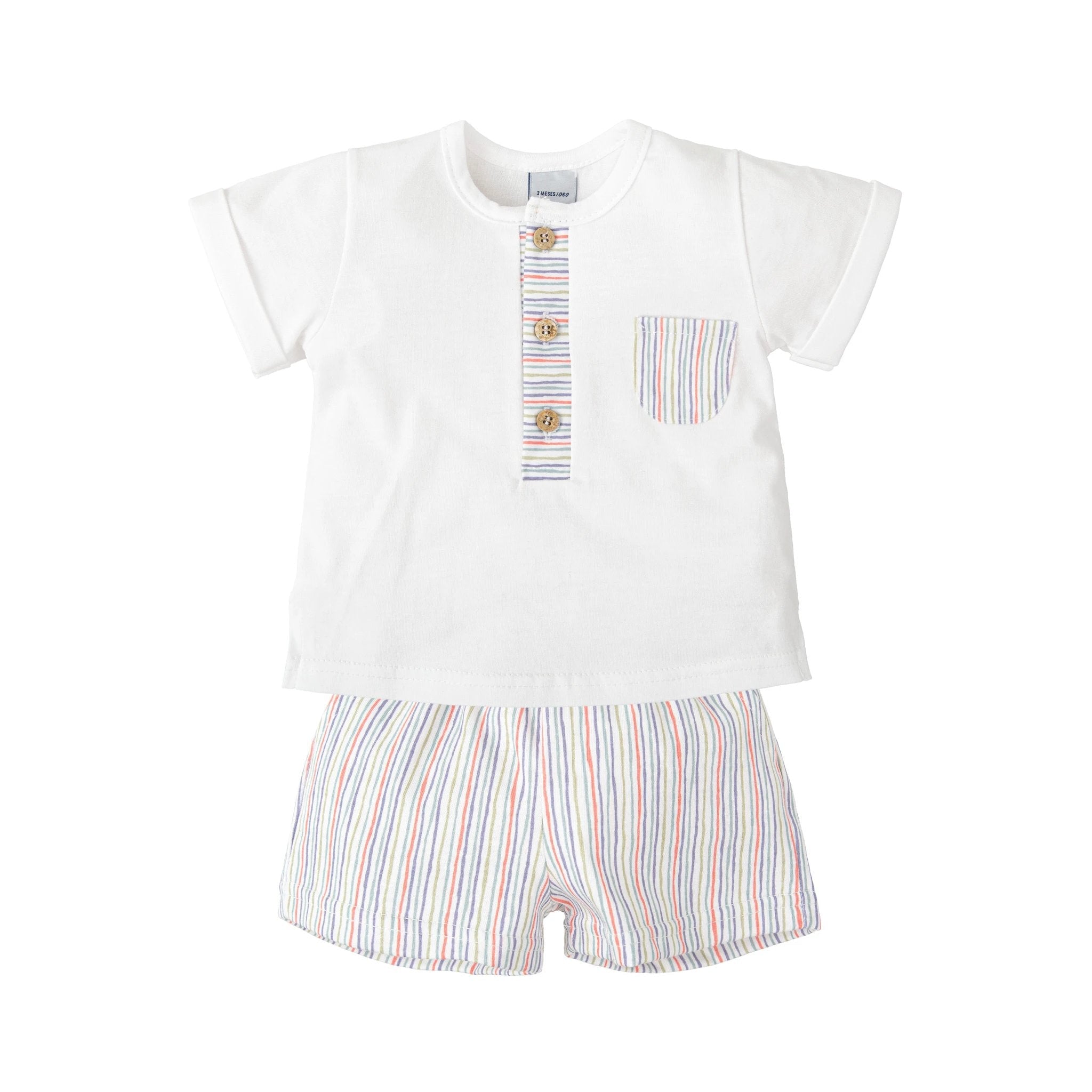 Conjunto Babidu Mangas Cortas Rayas Para Niños by Babidu
