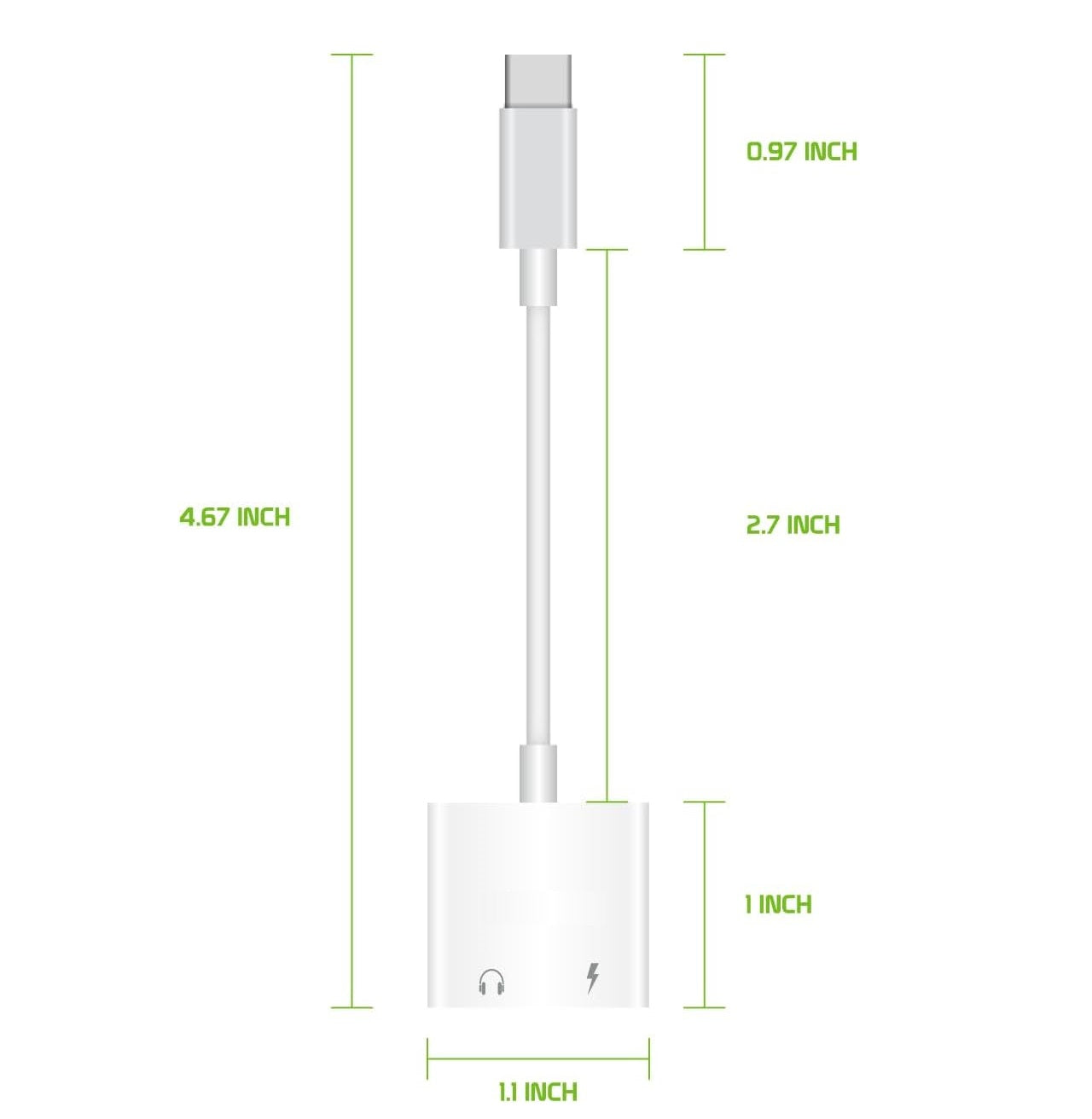 Adaptador USB-C Con Carga Rápida y Audio 3.5mm