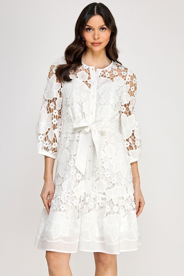 Vestido Milk & Honey Mangas 3/4 Liso Encaje Para Damas by Milk & Honny