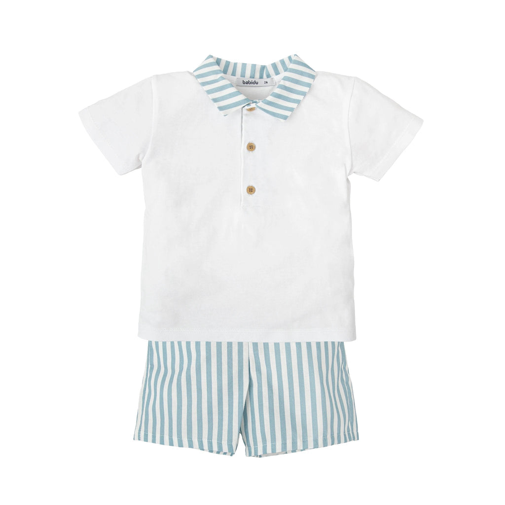 Conjunto Babidu Mangas Cortas Rayas Para Niños by Babidu