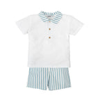 Conjunto Babidu Mangas Cortas Rayas Para Niños by Babidu
