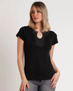 Blusa Admas Mangas Cortas Encaje Lisa P/ Damas by Admas