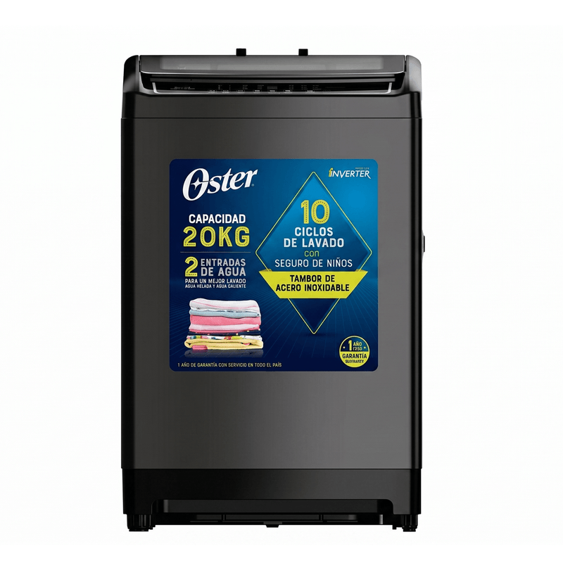 Lavadora Automática Oster M/OS-WSMDW20S 20KG Carga Superior Gris