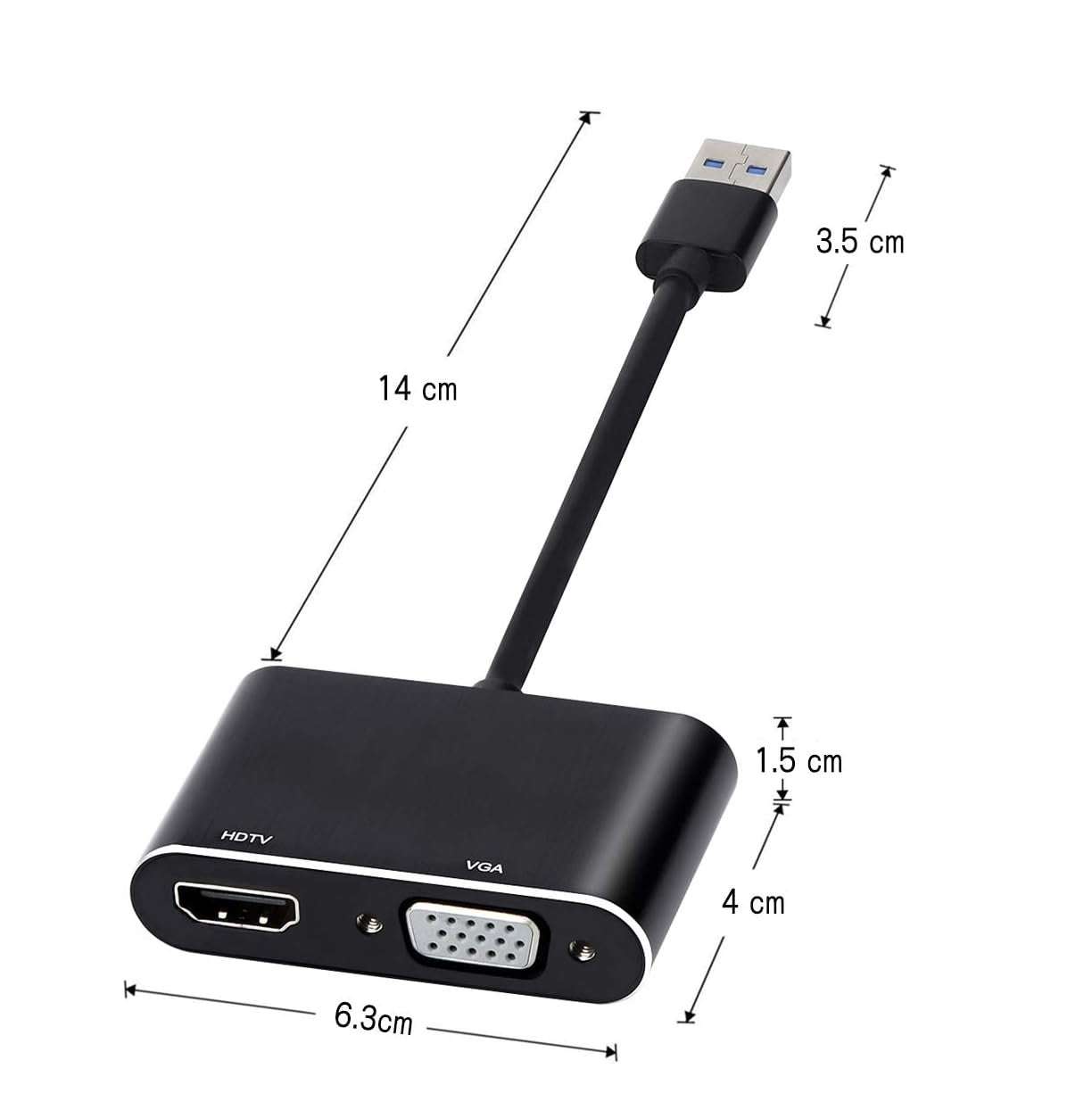 Adaptador USB A HDMI VGA (USB 3.0)