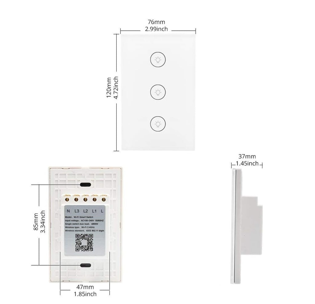 Interruptor inteligente Dimmer WiFi Compatible Con Alexa Y Google Home