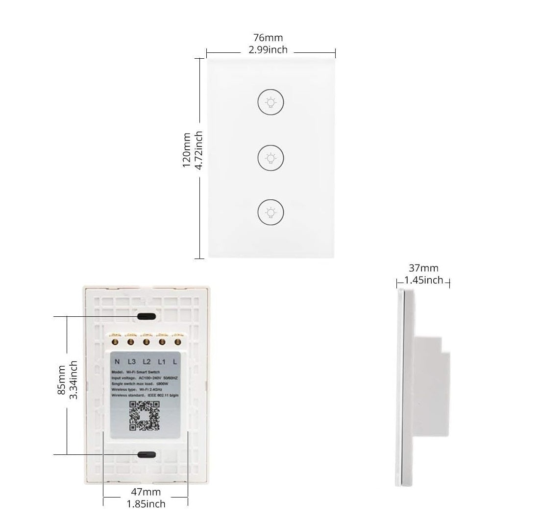 Interruptor inteligente Dimmer WiFi Compatible Con Alexa Y Google Home