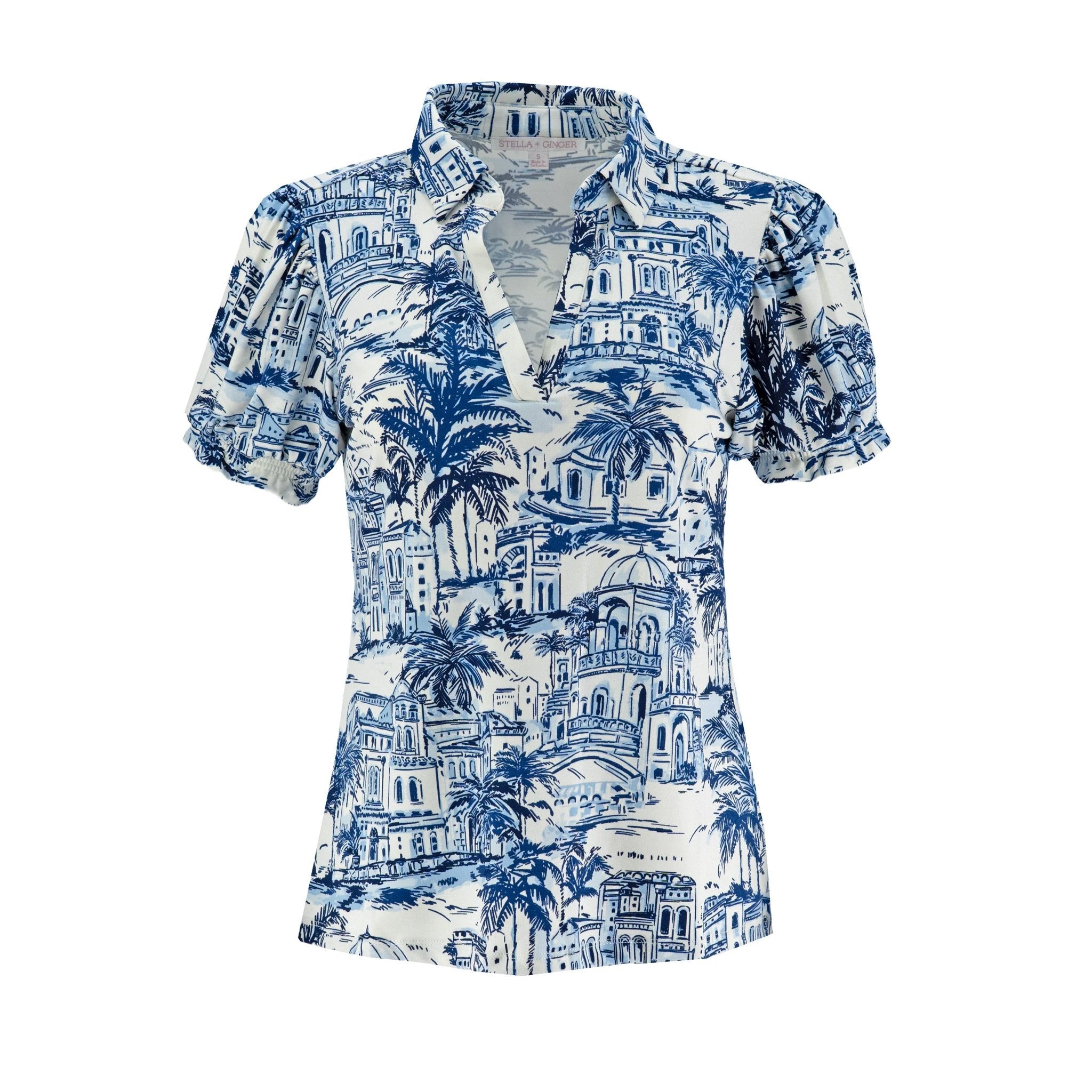 Blusa Stella Ginger Mangas Cortas Palmas Para Damas by Stella + Ginger