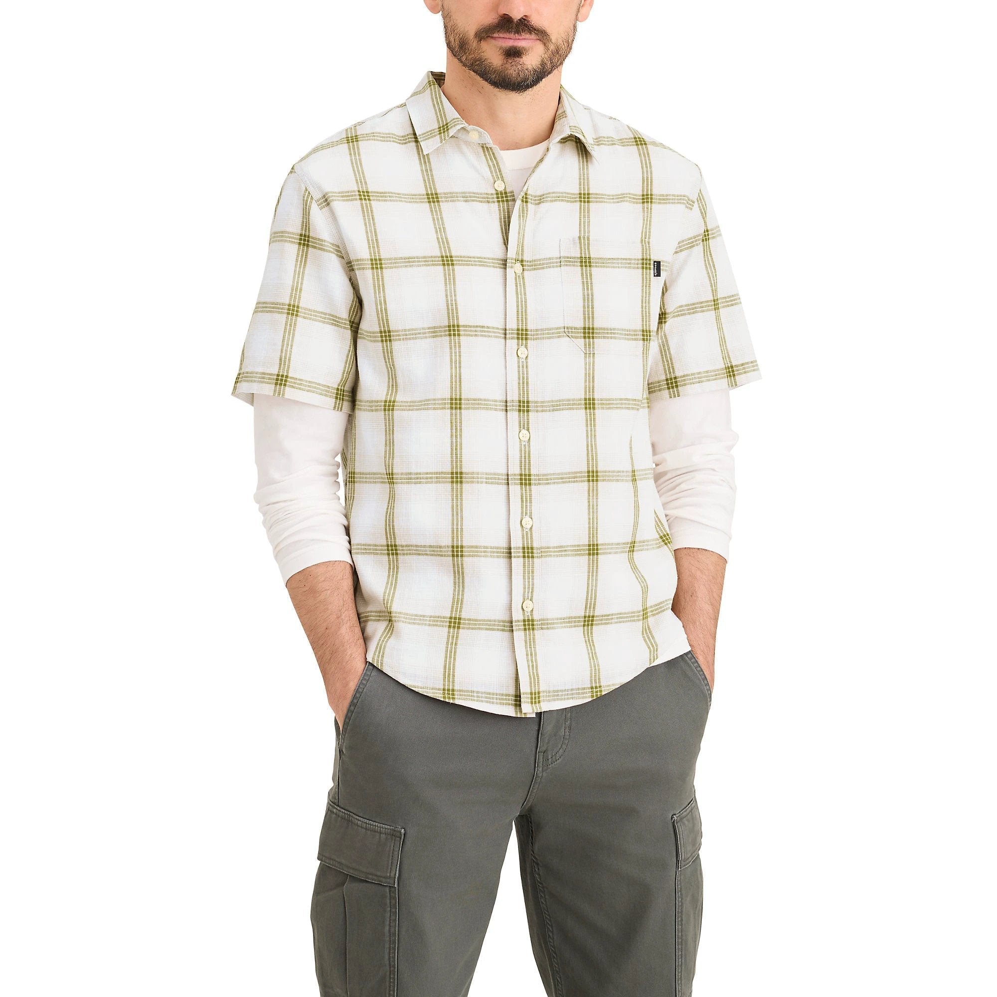 Camisa Dockers Mangas Cortas Cuadros Para Caballeros by Dockers