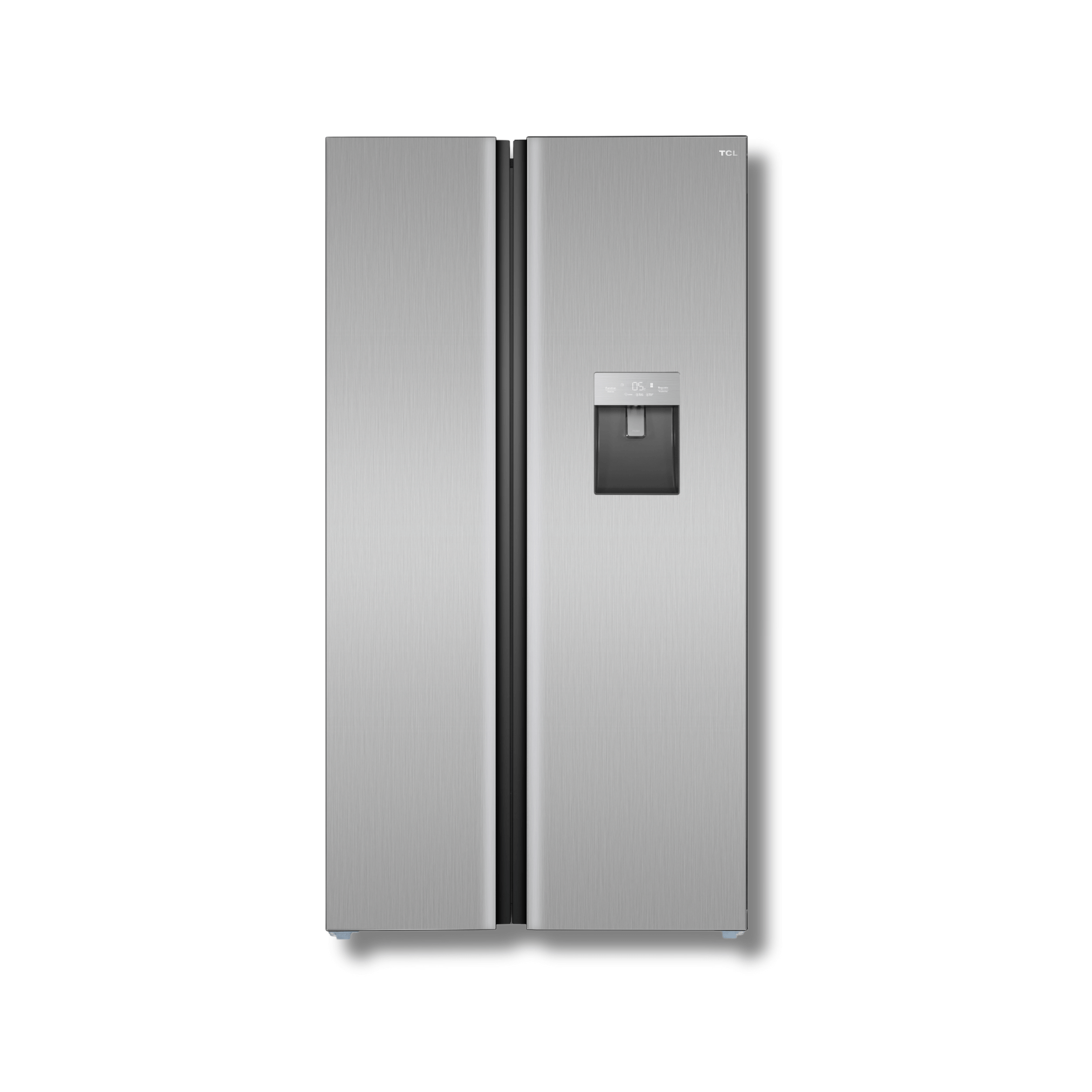 Nevera Side by Side TCL P520SBN 18 Pies Cúbicos Inverter Dispensador de Agua Plateado