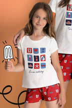 Conjunto Admas 2 Piezas Mangas Cortas Estampado P/ Niñas 60856 by Admas