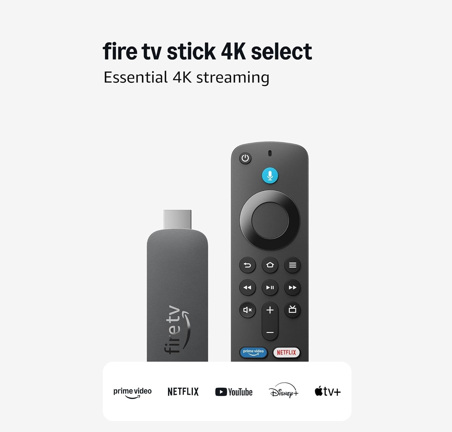 Convertidor A Smart TV Amazon Fire TV Stick 4K Select con Wi-Fi 5 y Streaming Ultra HD