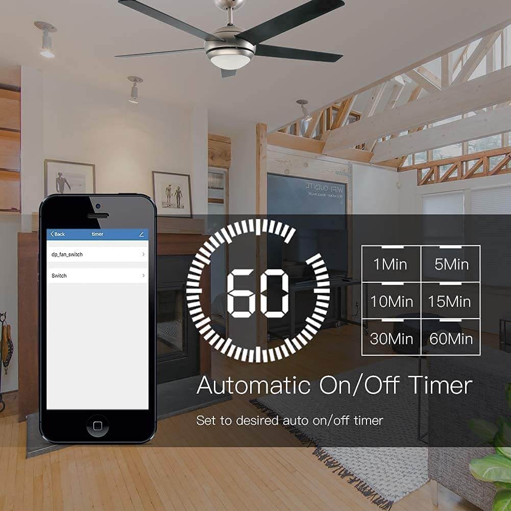 Interruptor Inteligente WiFi p/ Ventilador de Techo