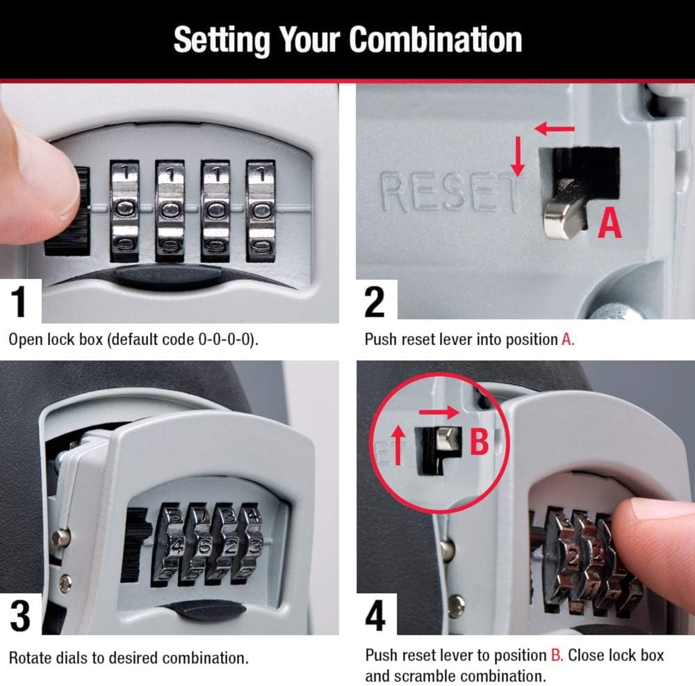 Caja De Bloqueo De Llaves Master Lock Con Combinación De 4 Dígitos