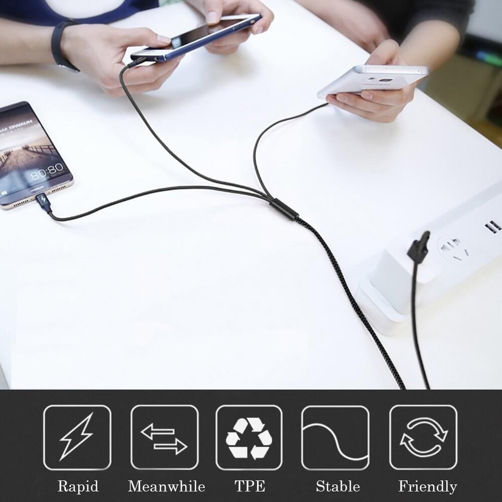 Cable Múltiple USB-C / Micro USB / iPhone