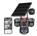 Camara De Seguridad Solar De Triple Lente Wifi 2.4ghz