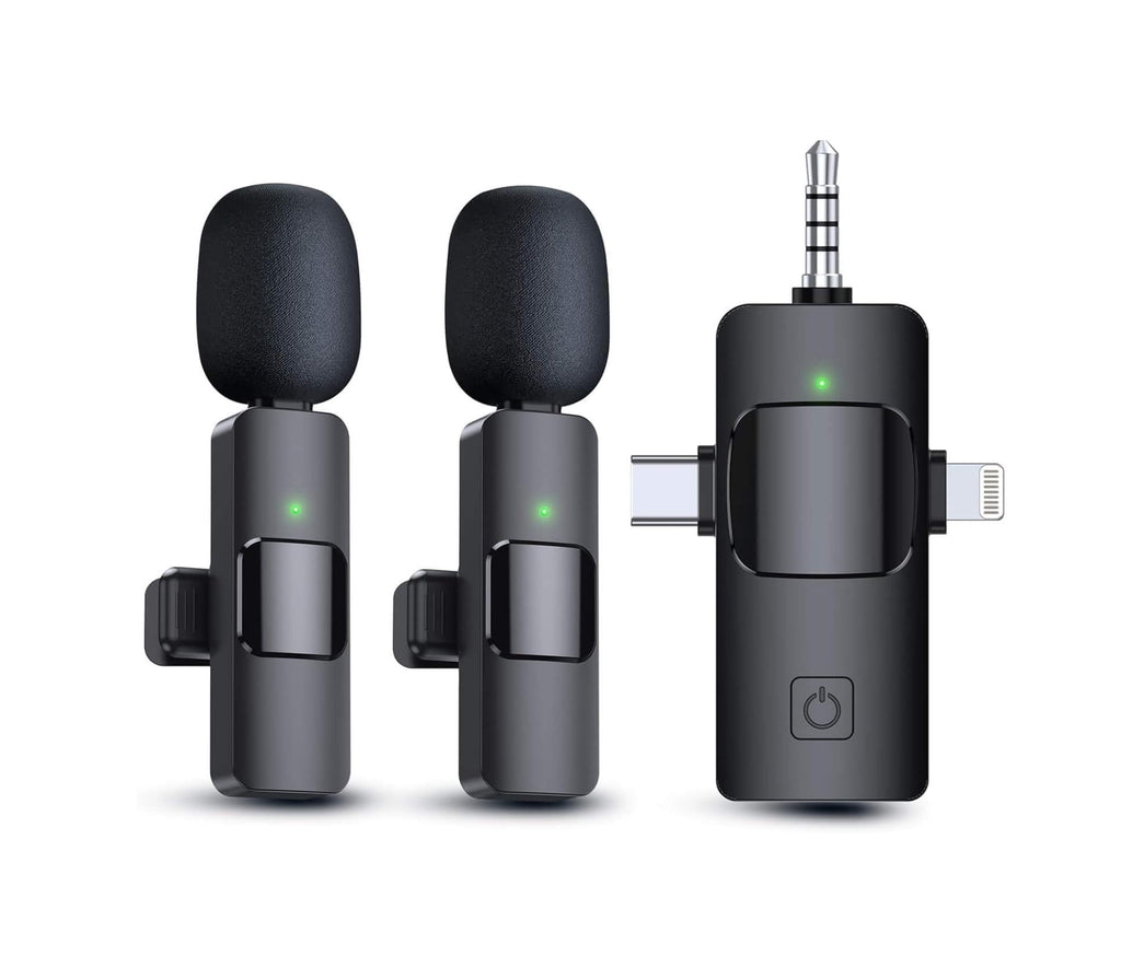 Microfono inalámbricos 3 en 1 Aux 3.5MM/Lightning/Tipo-C