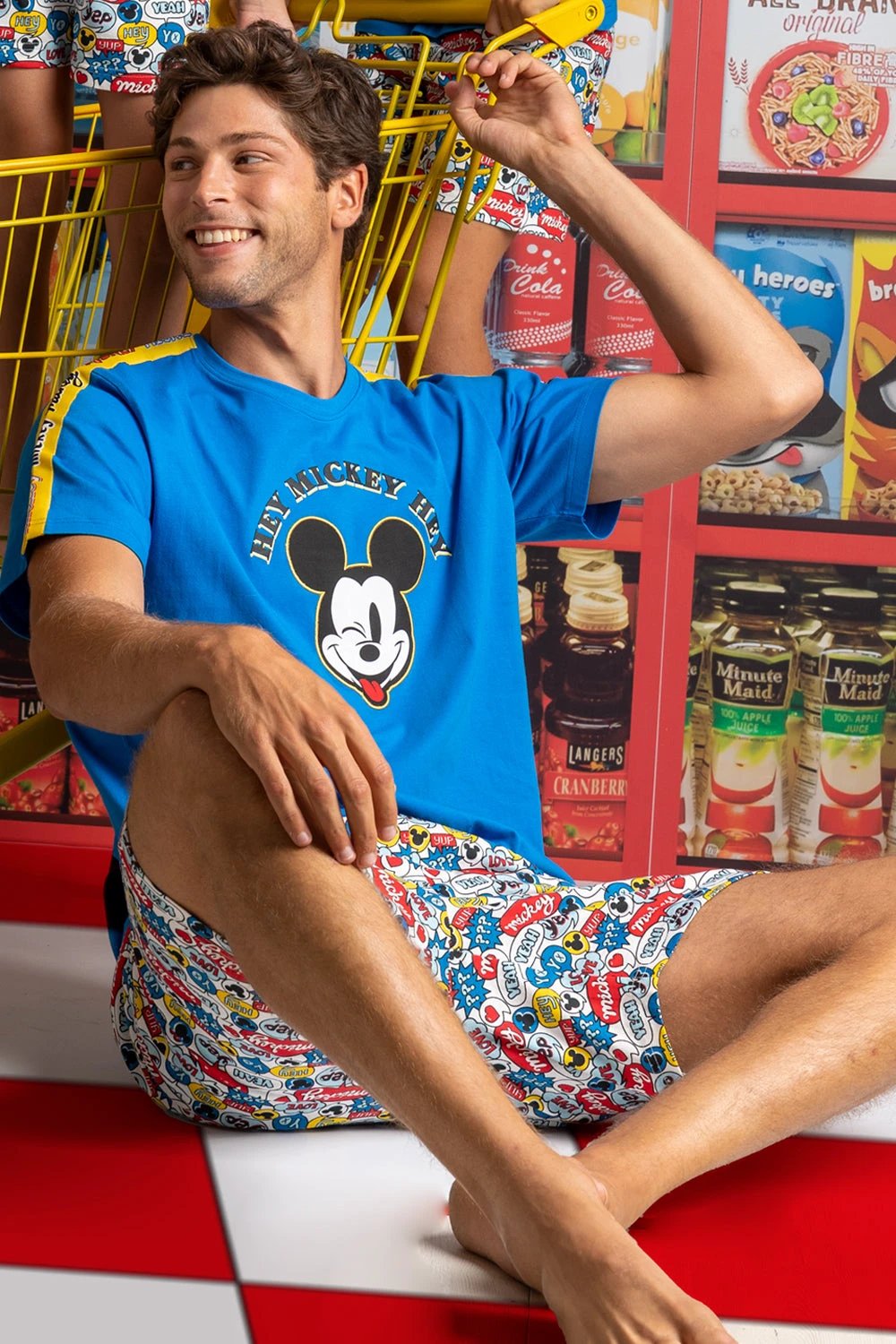 Pijama Disney 2 Piezas Mangas Cortas Estampada P/ Caballeros by Disney