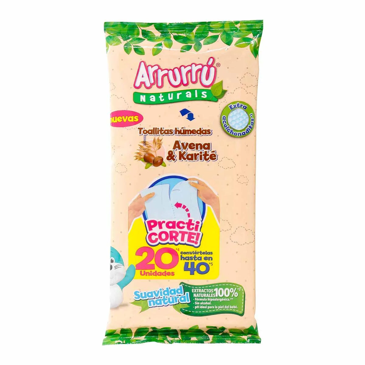 Arrurru Wipes Avena y Karite 20 unds