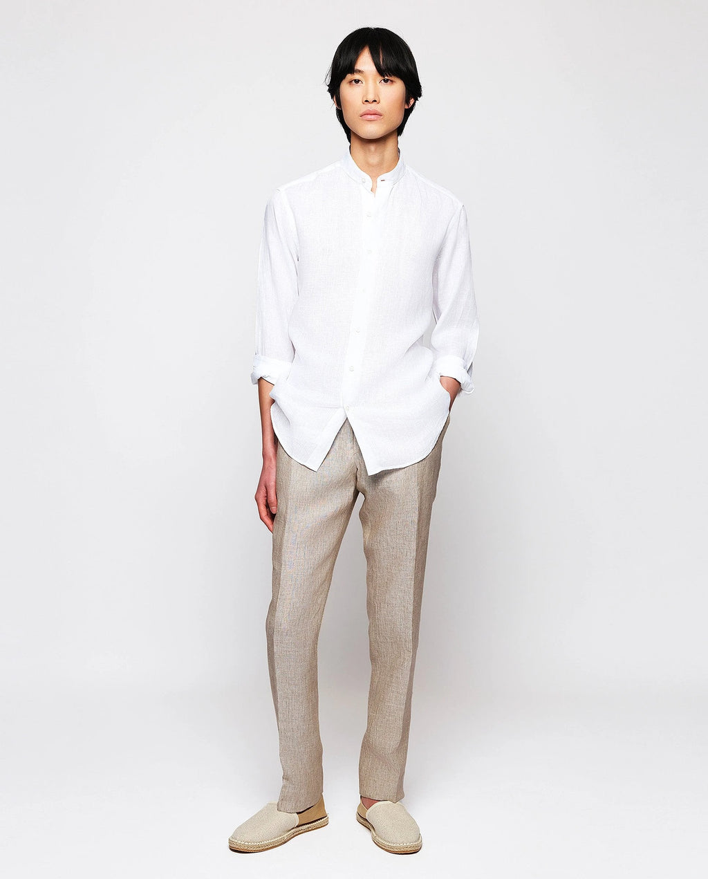 Camisa Mirto Mangas Largas Lisa Cuello Chino P/ Caballeros 6468 by Mirto