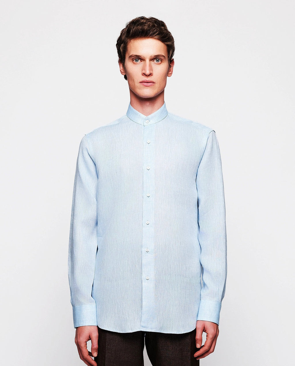 Camisa Mirto Mangas Largas Lisa Cuello Chino P/ Caballeros 6468 by Mirto