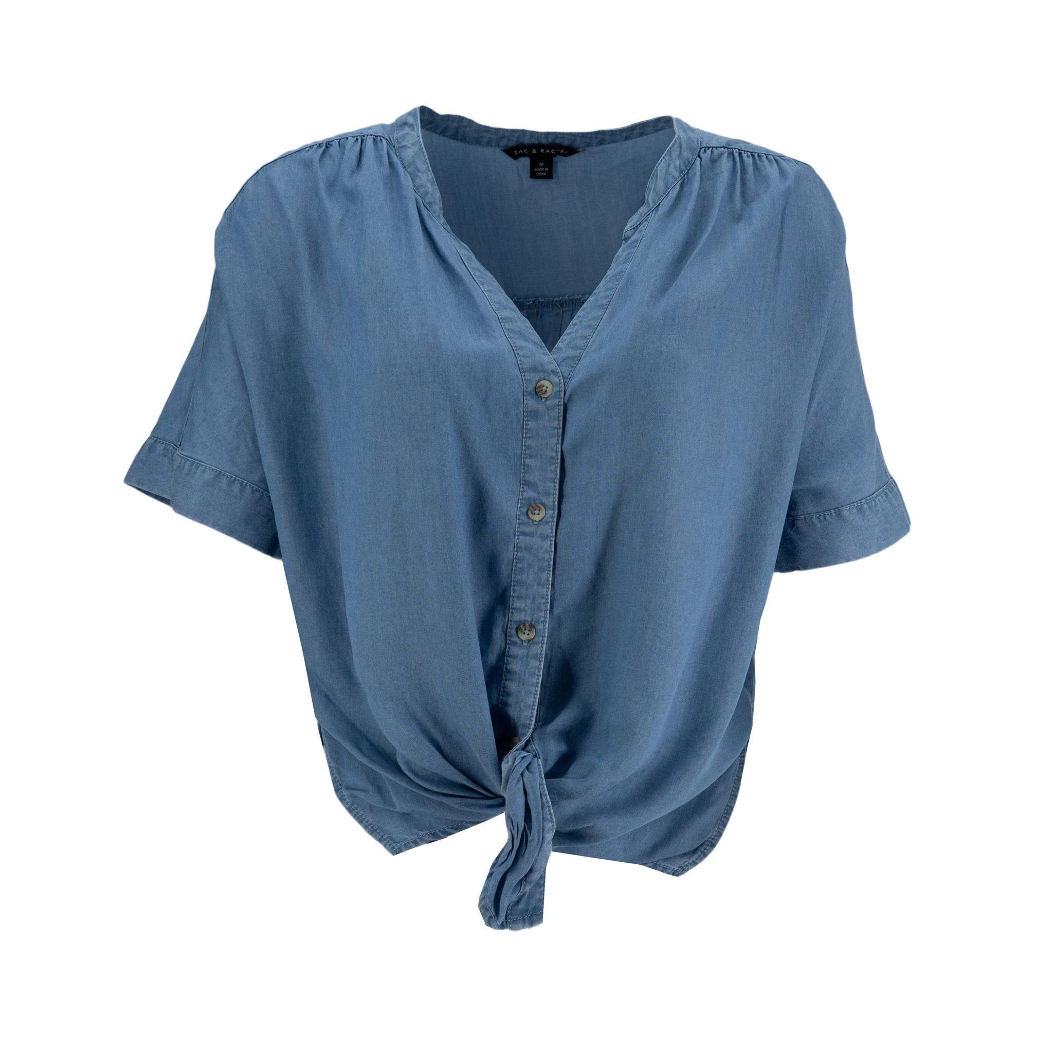 Blusa Zac & Rachel Mangas Cortas Lisa Nudo Para Damas by Zac & Rachel
