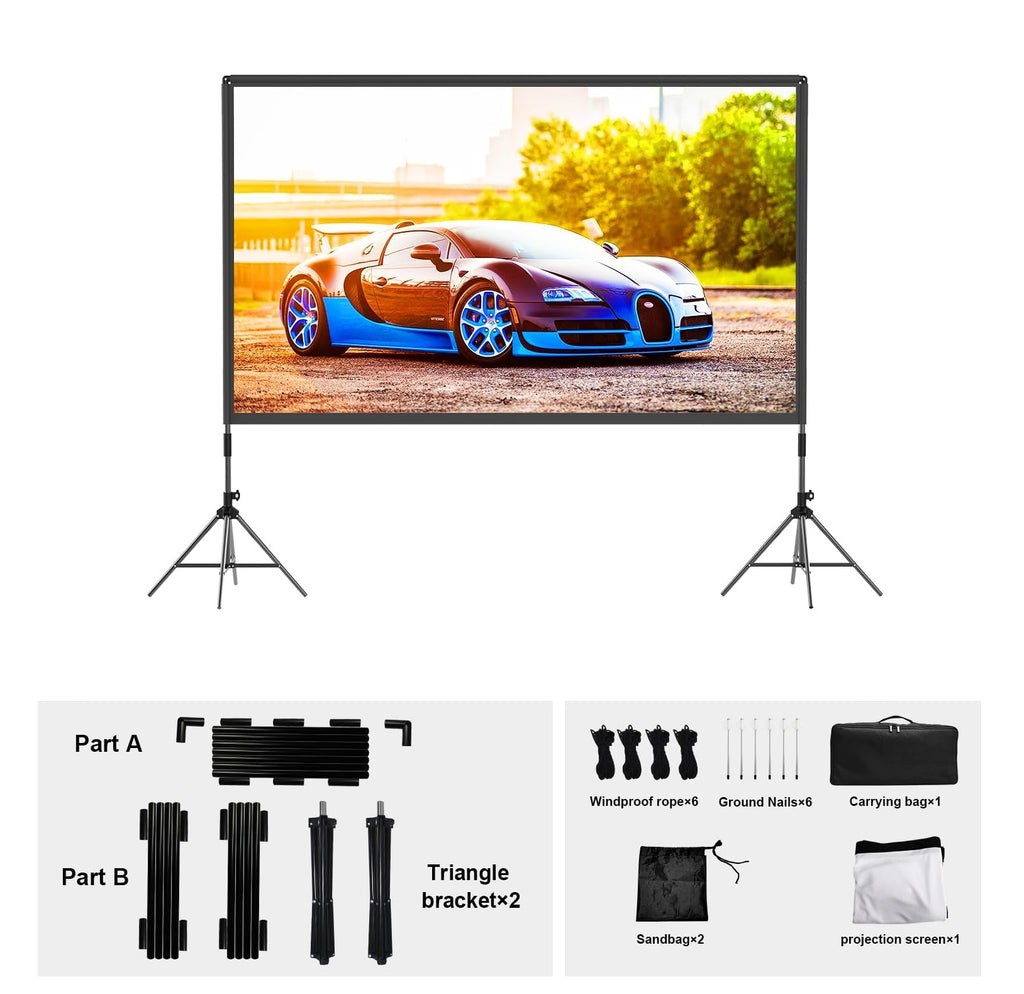 Pantalla de Proyección de Video c/ Trípode 120 pulgadas