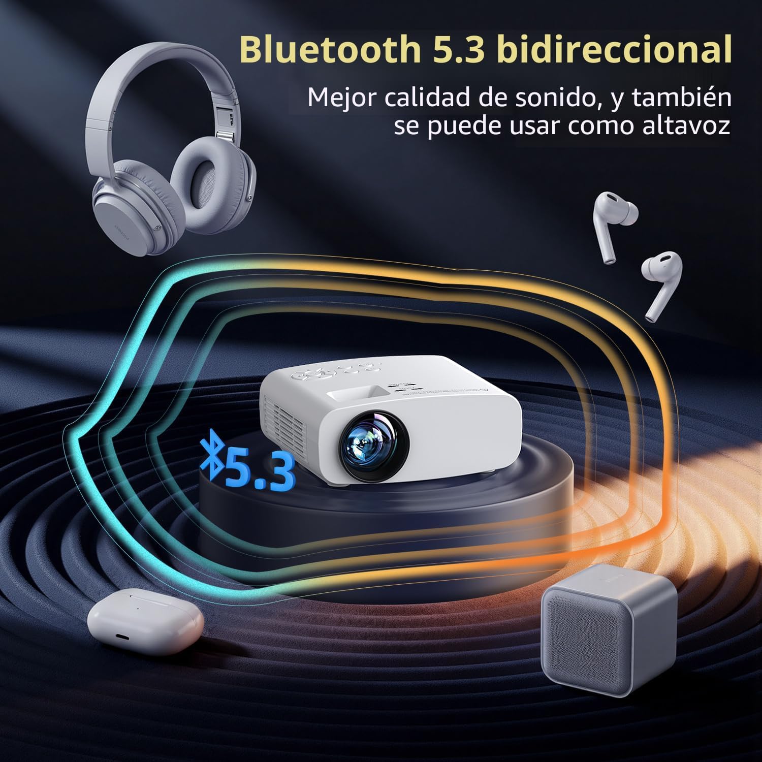 Proyector Pericat WiFi y Bluetooth  4K Compatible – Cine en Casa Full HD 1080P