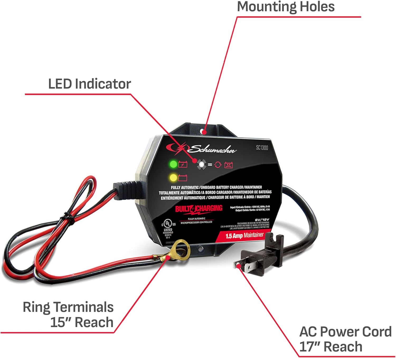 Cargador Inteligente Para Baterías 3 En 1 6v/12v 1.5 Amp