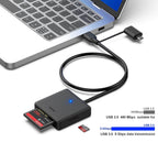 Lector De Tarjetas De Memoria USB USB-C a SD Micro SD MS CF