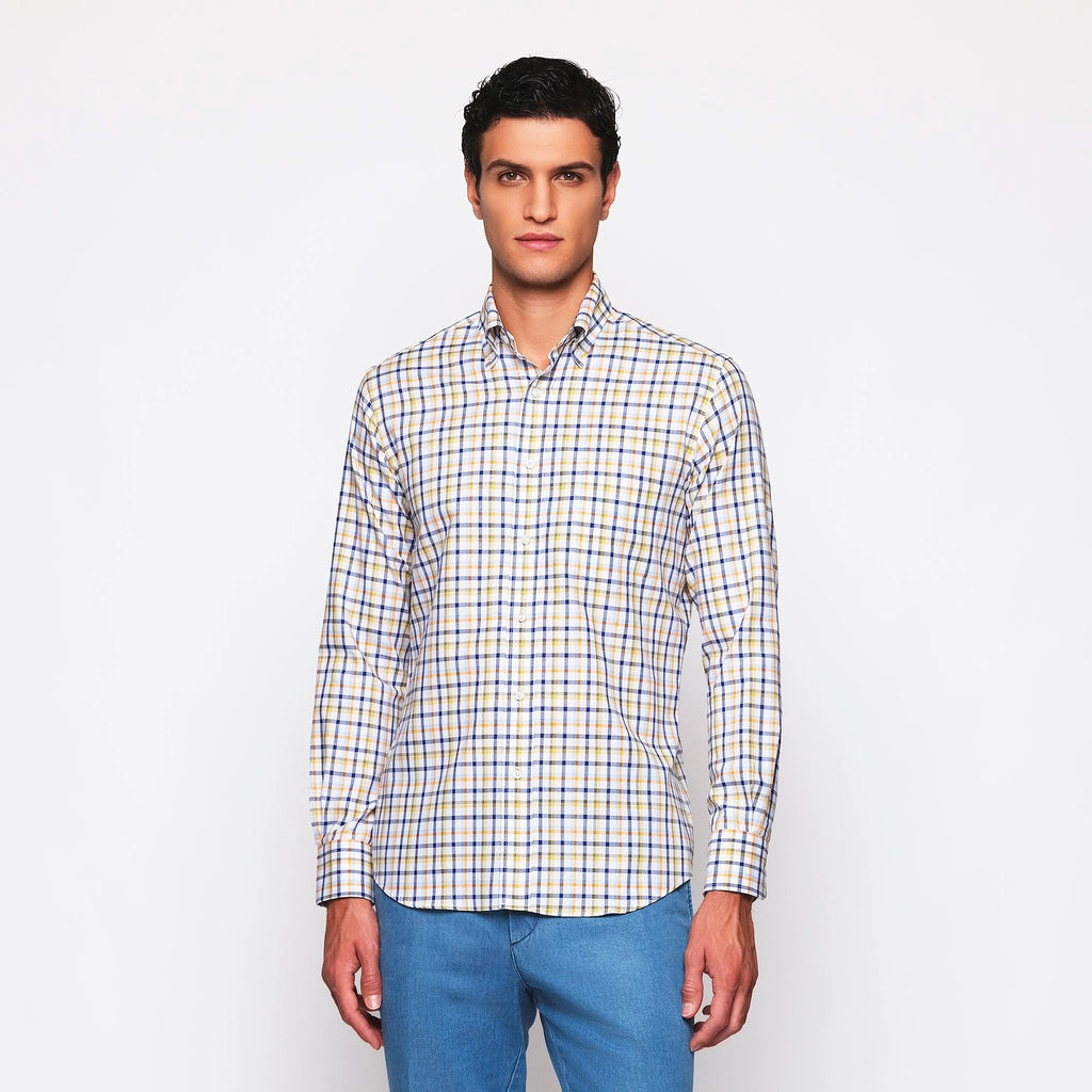 Camisa Mirto Mangas Largas Cuadros Para Caballeros by Mirto