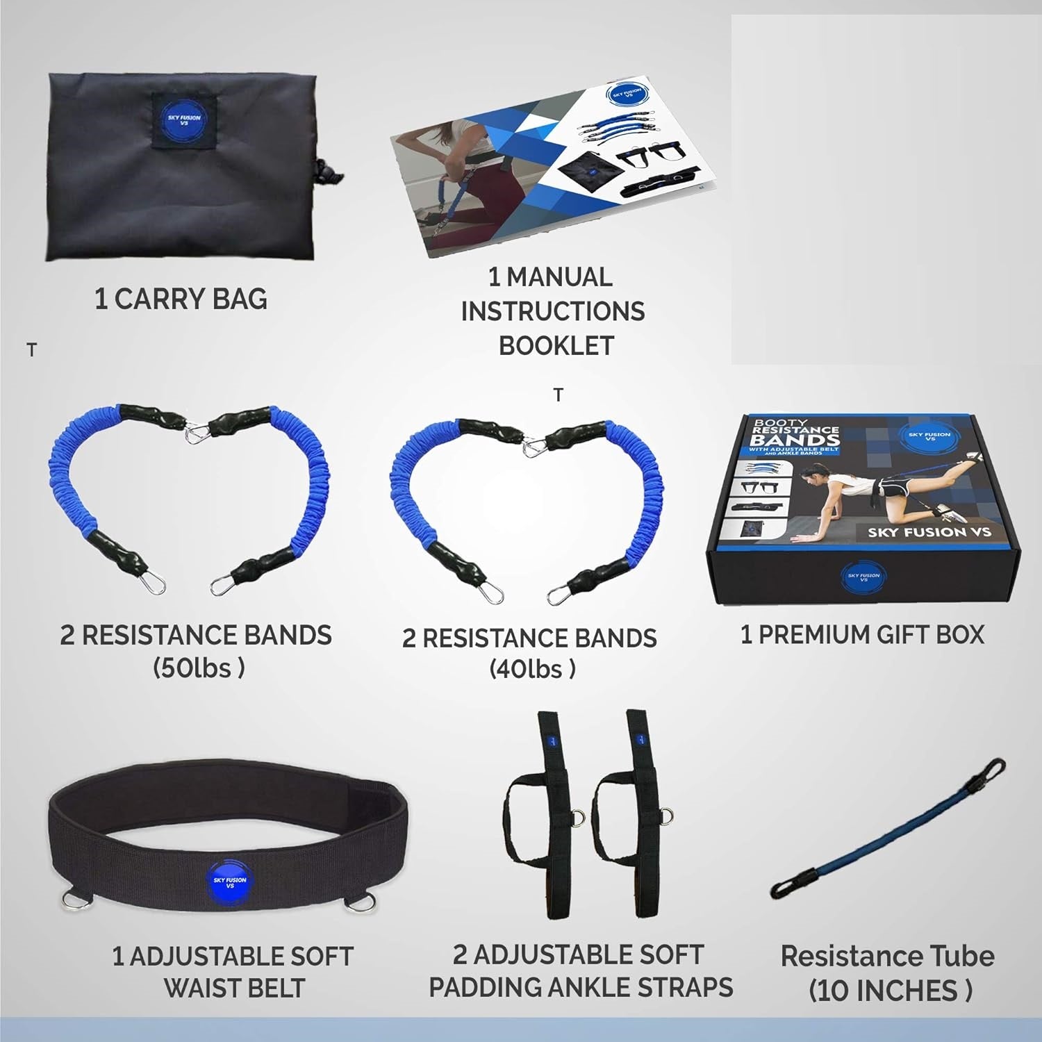 Kit De Bandas Booty Ajustable Para Entrenamiento Completo del Cuerpo