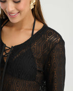 Vestido-Corto-|-En-Malla-|-Manga-Larga_St Even Colombia_900147