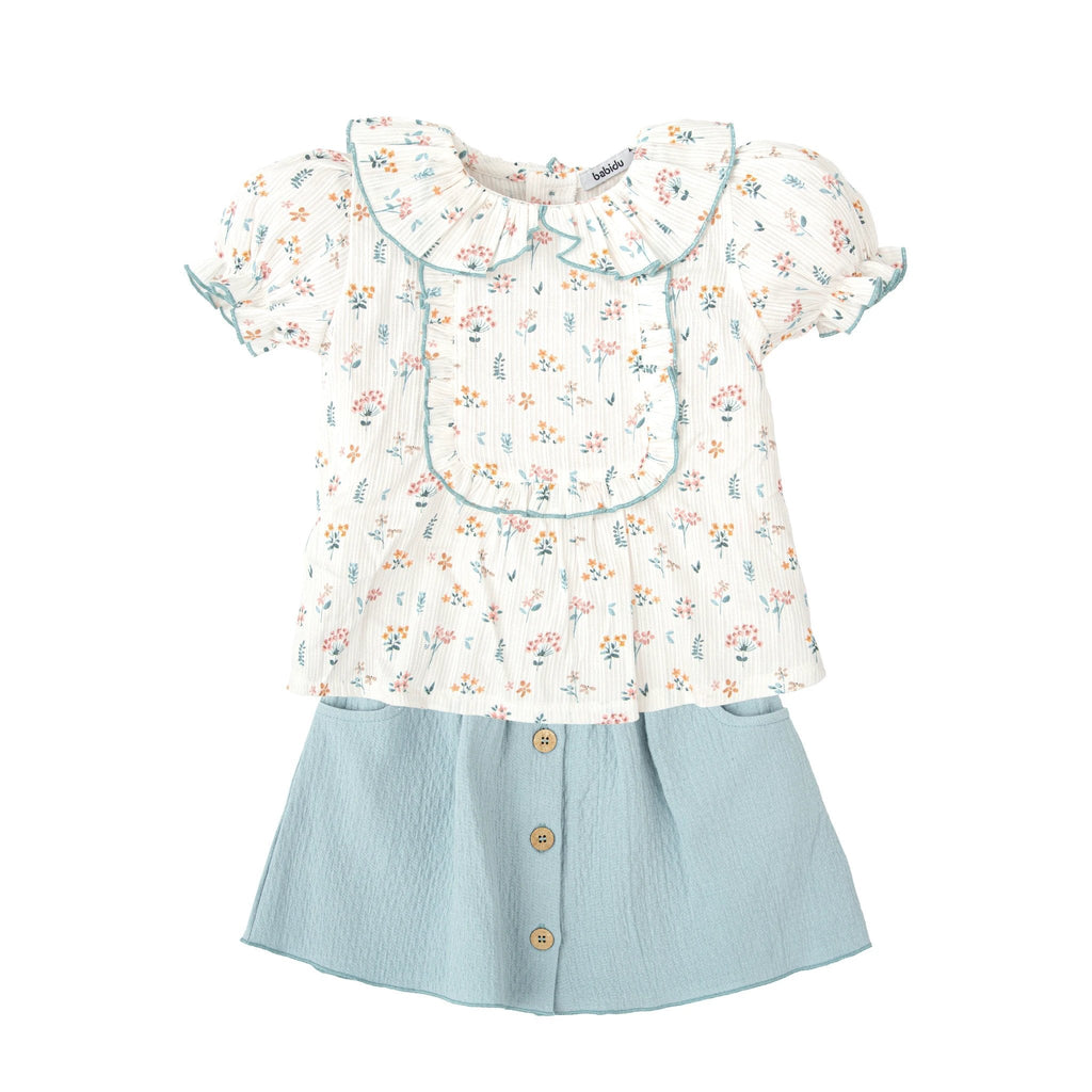 Conjunto Babidu Mangas Cortas Estampado Para Niñas by Babidu